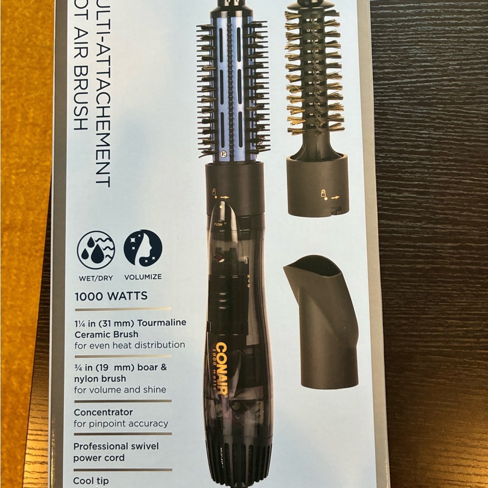 Conair Black Multi-Attachment Hot Air Brush